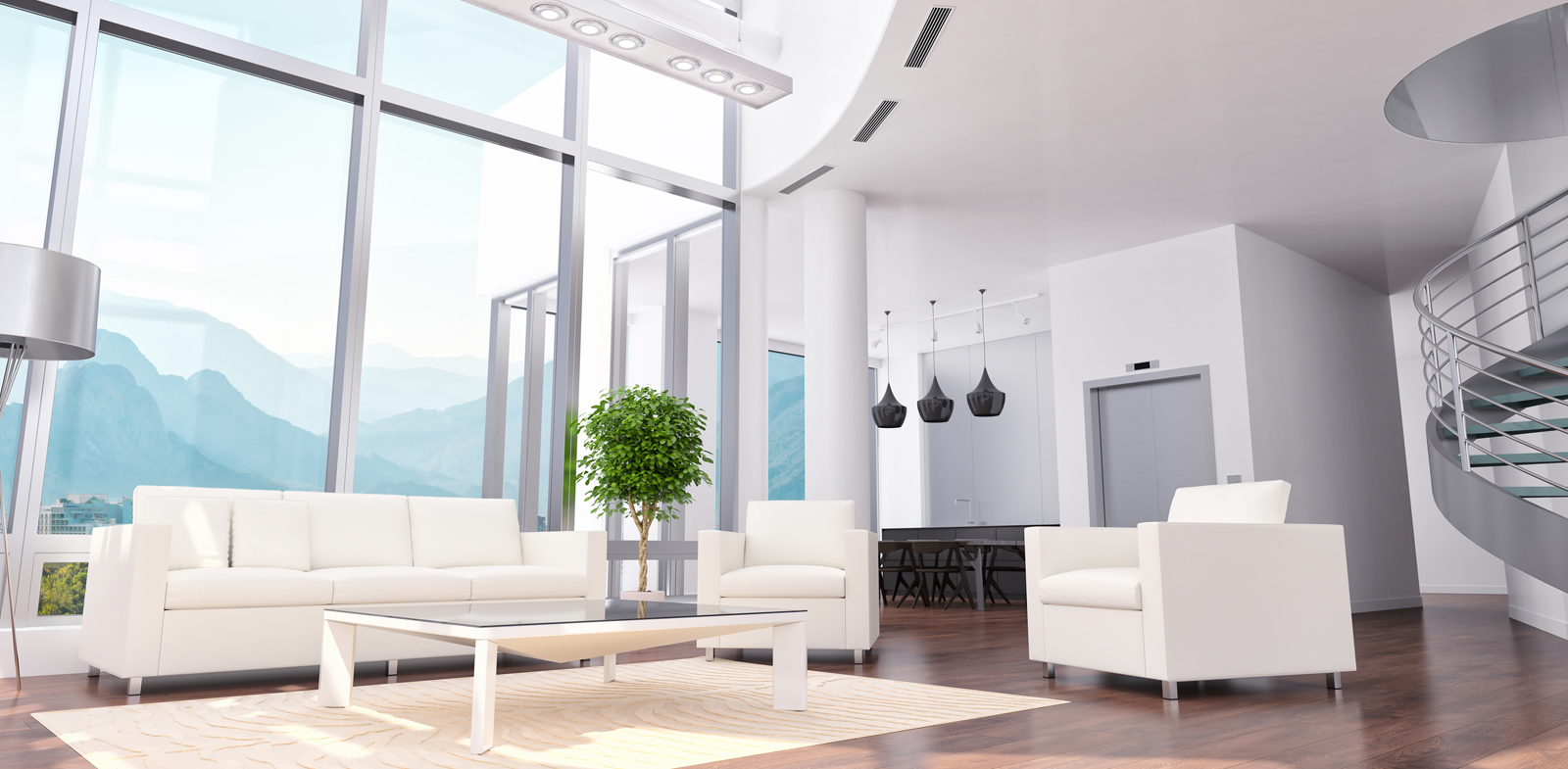 Luxury Loft Apartment / Office / Hotel Room Interior Design Slide Image #1