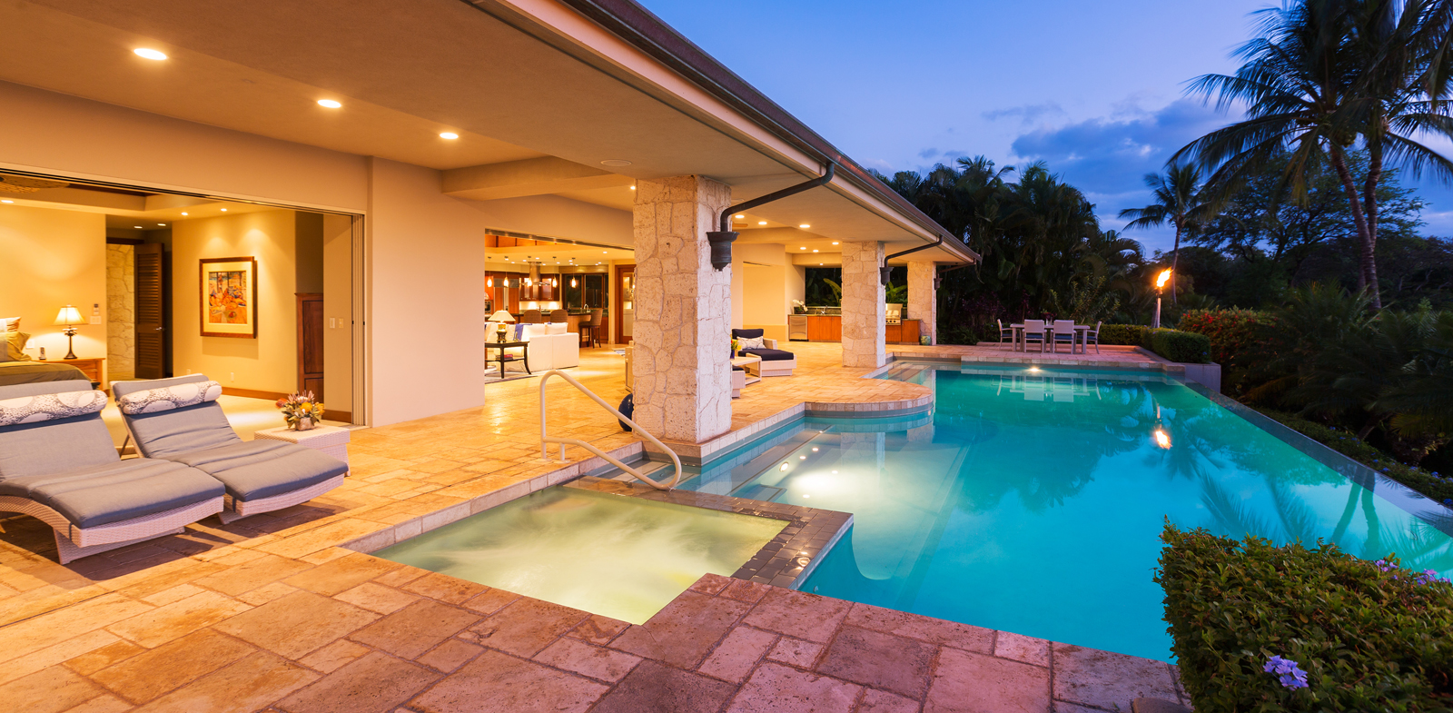Luxury Home with Pool at Sunset Slide Image #1